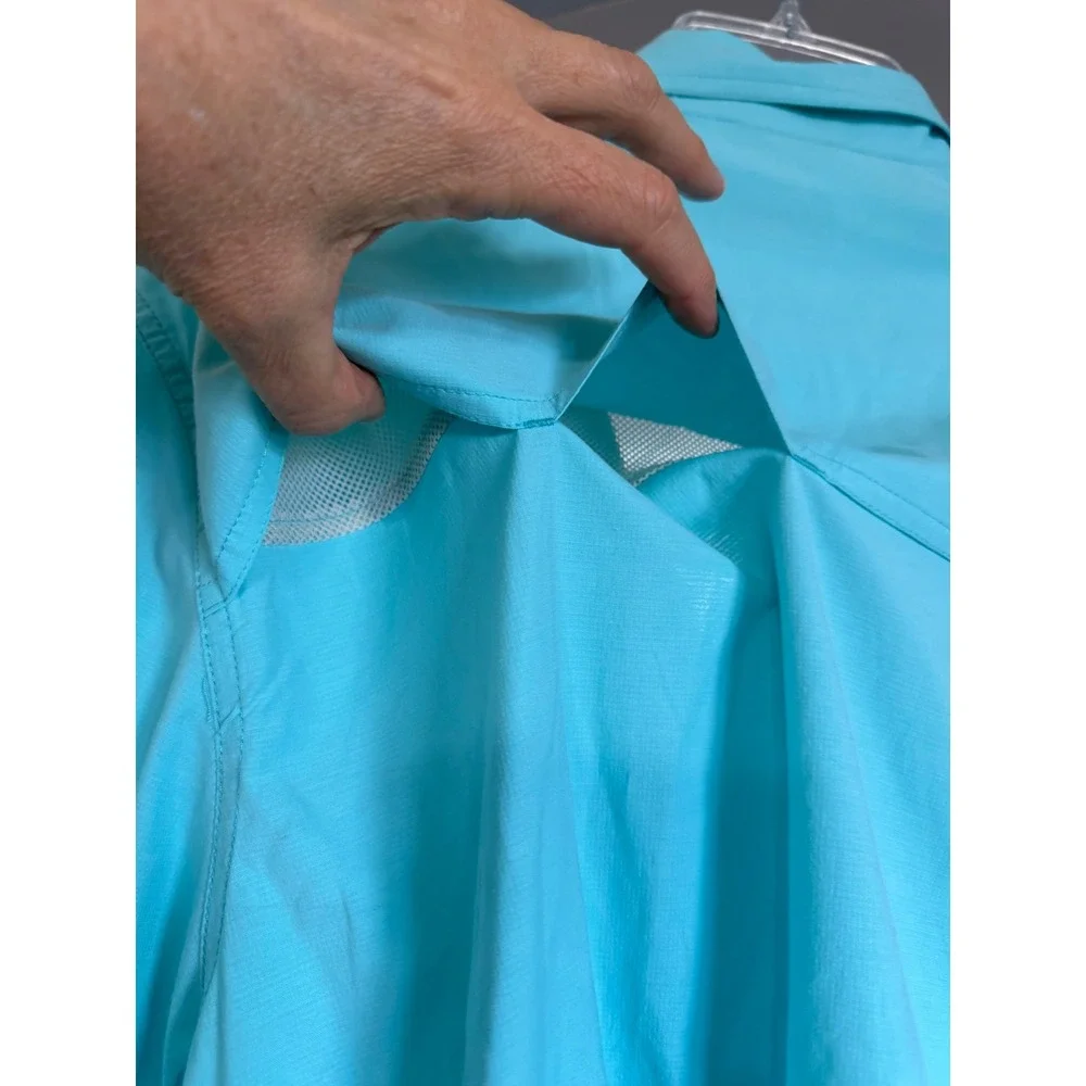 Coleman Mens XL Turquoise Short Sleeve Fishing Shirt Button Down Utility Vent - Picture 9 of 11